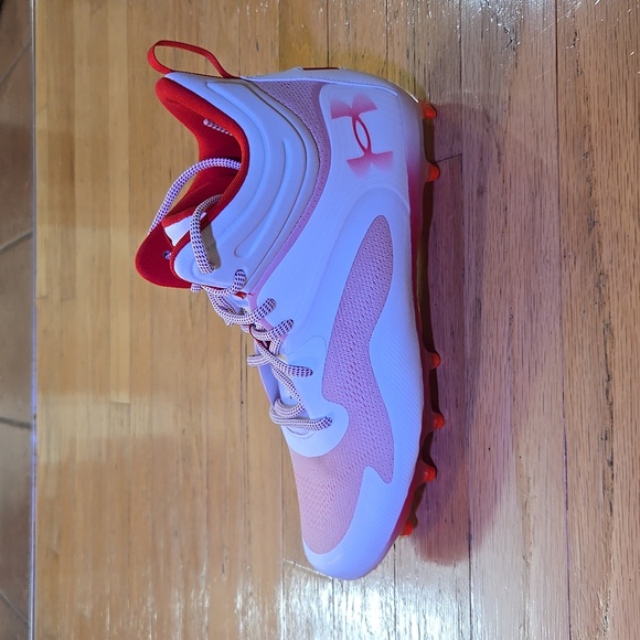 NIP Lacrosse Cleats Under Armour Command MC Mid Red & White  Men's 12 - Picture 5 of 11